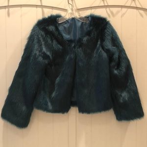Teal Faux Fur Jacket